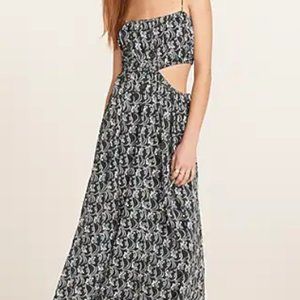 Cutout drapey dress in starry swirl